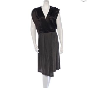 VPL Grey and black midi A-line dress